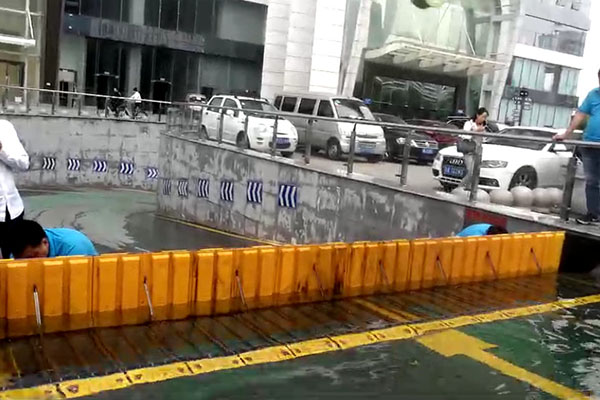 Surface type automatic flood door application case at the Financial center building in SiChuan