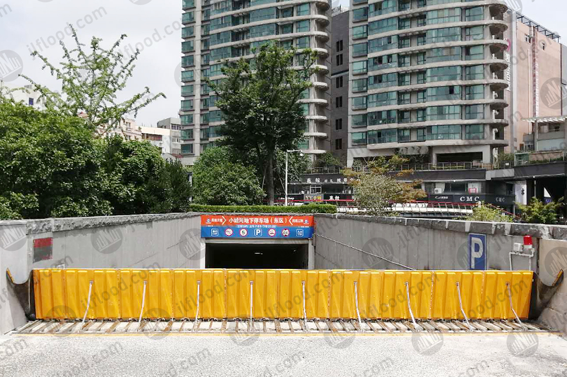 automatic flood barrier case at the entrance of a hospital underground parking lot in Suzhou city